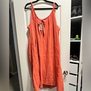 M1064 - Coral Sleeveless Dress